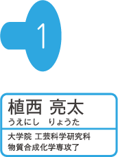 植西亮太 うえにしりょうた 大学院 工芸科学研究科 物質合成化学専攻了