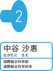 中谷沙恵 なかたにりえ 国際総合科学部 国際総合科学化卒